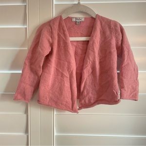 Frenchie Cashmere Wool Open Cardigan Sweater Pink Size 9m